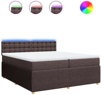 vidaXL Boxspringbett mit Matratze Dunkelbraun 200x200 cm Stoff 3289880