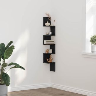 vidaXL Eckregal Schwarz Eichen-Optik 20 x 20 x 127,5 cm Holzwerkstoff 862656