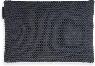 Knit Factory Vinz Kissen 60x40 cm Glatt Anthrazit