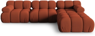 Micadoni Modulares Sofa Bellis 4-Sitzer mit flachem Modul 3D-Stoff Ziegel