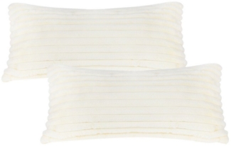 KEAYOO Bettwäsche Flauschiger Kunstfell-Streifen, 2 teilig, Plüsch Bettwäsche 135x200 cm für Winter Kissenbezug 80x80 cm