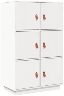 Highboard Weiß 67 x 40 x 108,5 cm Massivholz Kiefer [820173]