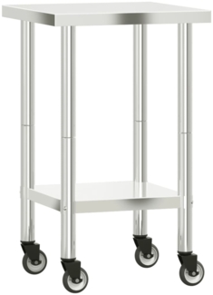 vidaXL Küchen-Arbeitstisch mit Rollen 55x55x85 cm Edelstahl 376462