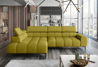 Stylefy Plazetti Ecksofa Struktur JAZZ Links Gelb