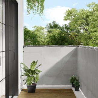 vidaXL Balkon-Sichtschutz Hellgrau 120x300 cm 100 % Polyester-Oxford 4000014