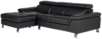 Vente-unique - Ecksofa Leder - Ecke Links - Schwarz - MISHIMA