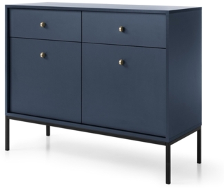 Kommode Mono 103,5x39x83cm Sideboard marineblau 2-türig