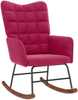 vidaXL Schaukelstuhl Weinrot Samt 4016837