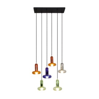 ECO Light 9470 S-6 COL Pendelleuchte PERSEUS 6-flammig bunt E14