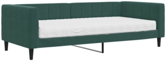 vidaXL Tagesbett mit Matratze Dunkelgrün 90x200 cm Samt 3196669