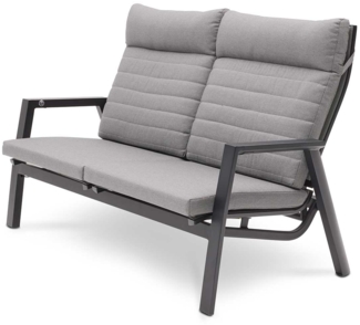 Gartensofa MONDO Ascella , Aluminium , Grau, Schwarz , 153 x 99 x 83 cm