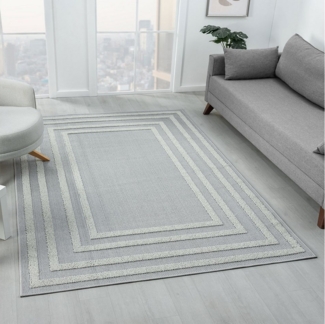 Vimoda Teppich Teppich Wohnzimmer Waschbar Barbaren Design Hochtief, in-/Outdoor, Rechteckig, Höhe: 10 mm, Rückenmaterial Baumwolle, Weich & robust modern Design Raute