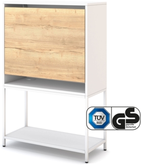 ASSMANN Sekretär Cubas Premium Weiß 80x36x121cm Metall Holz