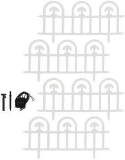 HTI-Living Bögen mit Lichterkette Beeteinfassung 720 cm Weiß