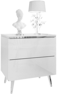 Lookway Nachttisch AURORA II SILVER mit LED‑Beleuchtung (1x Nachttisch), Breite: 50 cm