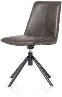 BRODY Esszimmerstuhl grau Lederfaserstoff 49cm x 91cm x 64cm