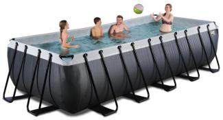 EXIT Black Leather Pool 540x250x122cm mit Sandfilterpumpe - schwarz