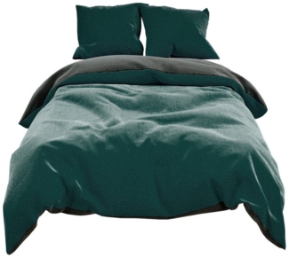 Visaggio Bettwäsche Winter Teddy Plüsch, Fleece, 2 teilig, Flauschig warmes Cashmere Touch, Einfarbig Wende