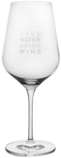 Vino Rotweinglas "save water drink wine" - Räder Design