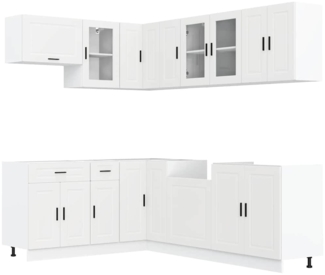 vidaXL 11-tlg. Küchenschrank-Set Porto Weiß Holzwerkstoff 3314901