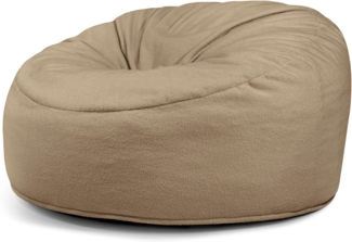 Schaumstoffsitzsack OM110, Bezugsstoff - Teddy, 100% Polyester, Camel, 90x135x135