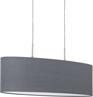 Eglo 31582 Pendellampe PASTERI nickel-matt, Textil grau E27 max. 2X60W L:75cm B:22cm H:110cm