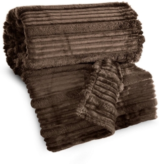 Wohndecke NINA, Eurofirany, Kuscheldecke mit Streifen-Steppung Gestreifte Decke Gesteppt