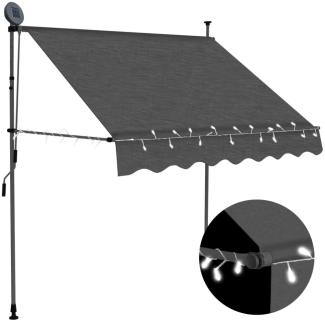 vidaXL Einziehbare Markise Handbetrieben mit LED 200 cm Anthrazit 145864