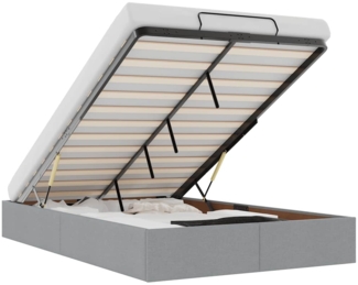 vidaXL Ottoman-Bett ohne Matratze Hellgrau 120x190 cm Stoff 3310861