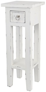 Spetebo Beistelltisch Mahagoni Telefontisch 67cm - weiß (Stück, 1-St, Beistelltisch), Vintage Holz Telefontisch