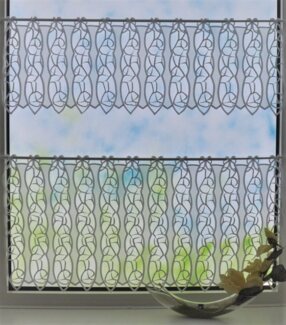 Stickereien Plauen Scheibengardine Rom, Stangendurchzug (1 St), halbtransparent, Voile