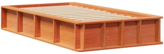 vidaXL Bettrahmen Wachsbraun 90 x 190 cm Massives Kiefernholz 3385741