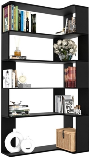 JEOBEST Bücherregal Eckregal, Eck-Bücherregal 5-stöckiges, Modernes Display Unit, L-förmiges Regal, H 169CM