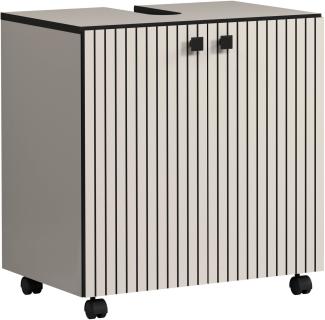 welltime Waschbeckenunterschrank Amrum (1-St) BxHxT 60 x 64 x 42cm Waschbeckenunterschrank Eiche Rillenoptik