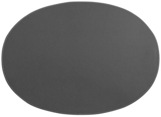 Leder Tischset, Lederunterlage KANON oval, grau/grey