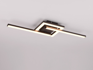 LED Deckenleuchte, Metall, schwarz, matt, L 54 cm