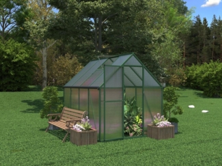 Vente-unique - Gewächshaus - Polycarbonat & Aluminium - 4 m² - Grün - ASTELIA