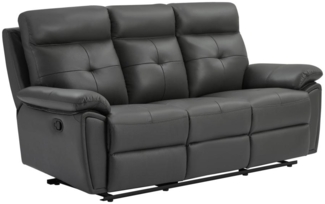 Vente-unique - Relaxsofa 3-Sitzer - Leder- Grau - VINETA