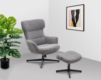Home affaire Sessel Clarah Relaxsessel, TV-Sessel mit Hocker, 360° Grad drehbar