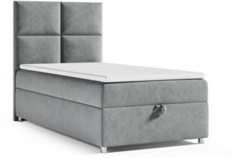 Best for Home Boxspringbett K2 SINGLE mit Bettkasten mit Lieferung (Grau 70x200)