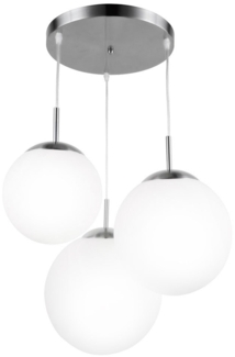 LED Hängeleuchte, 3 Flammig, Kugel, Glas satiniert, D 51,5cm