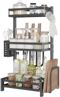 Gewürzregal Stehend Küche 3 Etagen Organizer Aufbewahrung Utensilienhalter