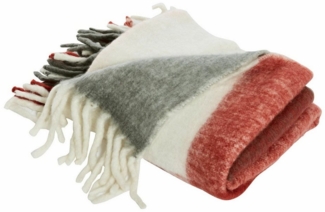 Mirabeau Tagesdecke Plaid McGreg rot/weiß/grau