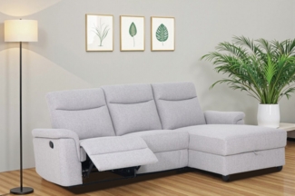 Home affaire Ecksofa BRIONNE, L-Form, 255cm, manuelle u. elektrische Funktion (USB A/C), Liegefunktion, Stauraum, Federkernpolsterung, Webstoff
