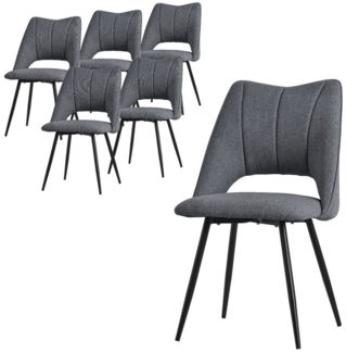 ML-DESIGN Stuhl Esszimmerstühle mit Rückenlehne moderne Design Lounge Küchenstühle (6 St), Polsterstuhl Esstischstühle 6er Set Clubsessel Polyester bis 120kg
