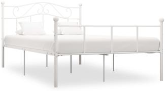 vidaXL Bettgestell Weiß Metall 160×200 cm [284520]