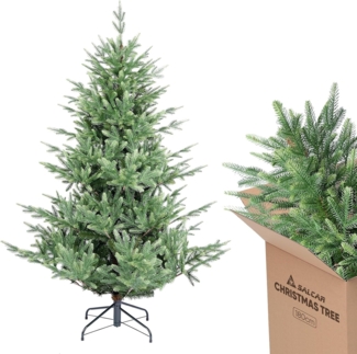 SALCAR 180 cm Künstlicher Weihnachtsbaum, 90% PE Spritzguss Premium Tannenbaum, naturgetreuer Christbaum inklusive Handschuhen und Metallständer (Ø 125 cm)