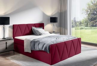 99rooms Ilsa Boxspringbett 120x200 cm Velours MONOLITH Bordeaux