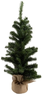 Künstlicher Weihnachtsbaum im Jutesack 90 cm Tannenbaum Christbaum Dekobaum