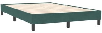 vidaXL Bettgestell ohne Matratze Dunkelgrün 120x210 cm Samt 4101352